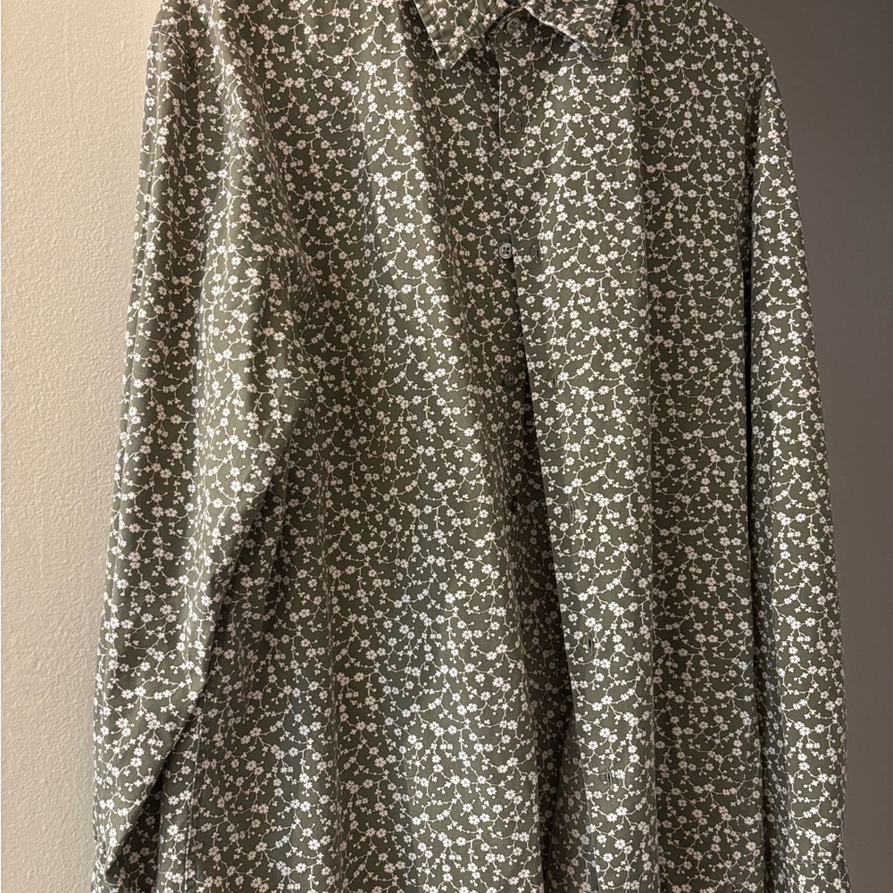 John Varvatos Floral Green Men's Shirt